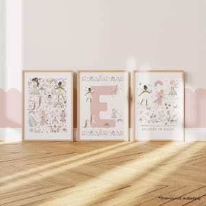 Set Of 3, Personalised, Fairy Prints, Princess, Castle, Girls Prints, Unicorn Wall Art, Nursery Prints, Fairytale, Magical Kingdom, Girls