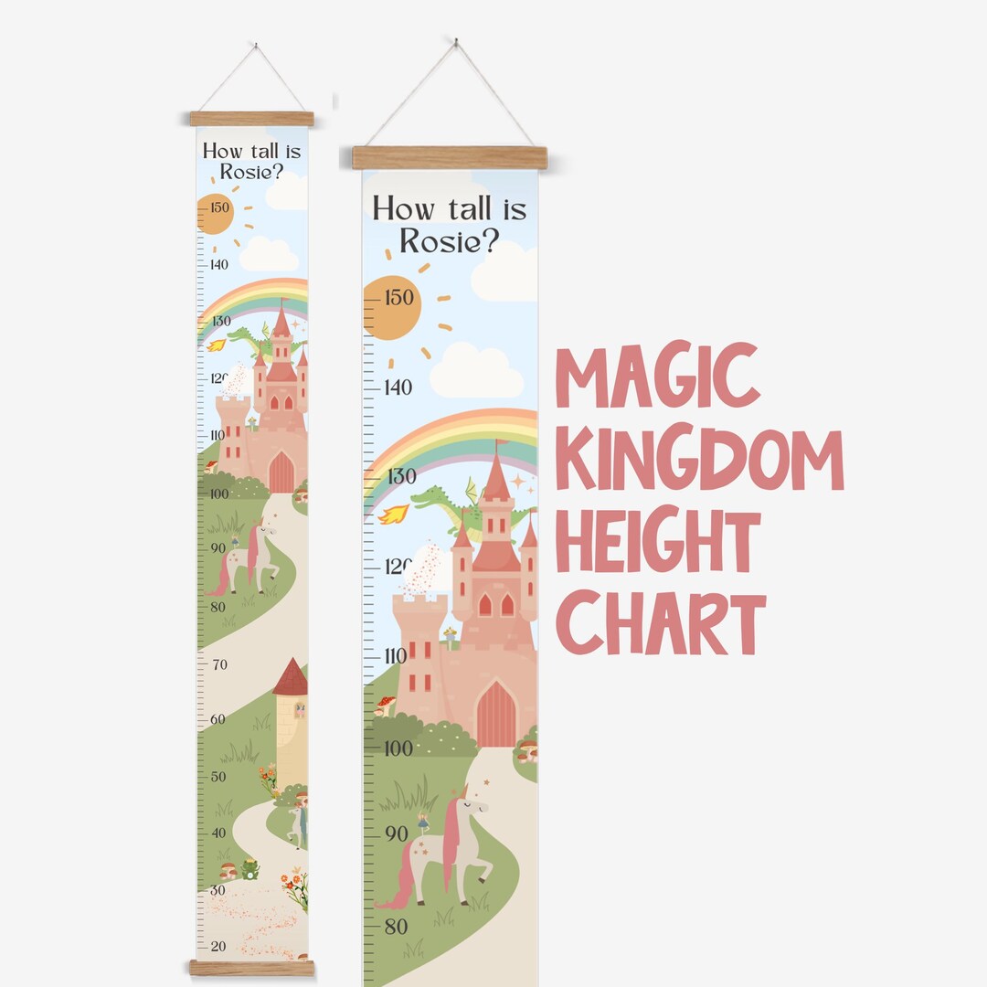 Personalised, Childrens Height Chart, Growth Chart, Scandi, Unicorn