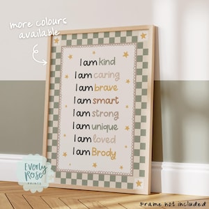 Personalised Affirmation Print,  Wall Art Print, Boys Nursery Decor Poster