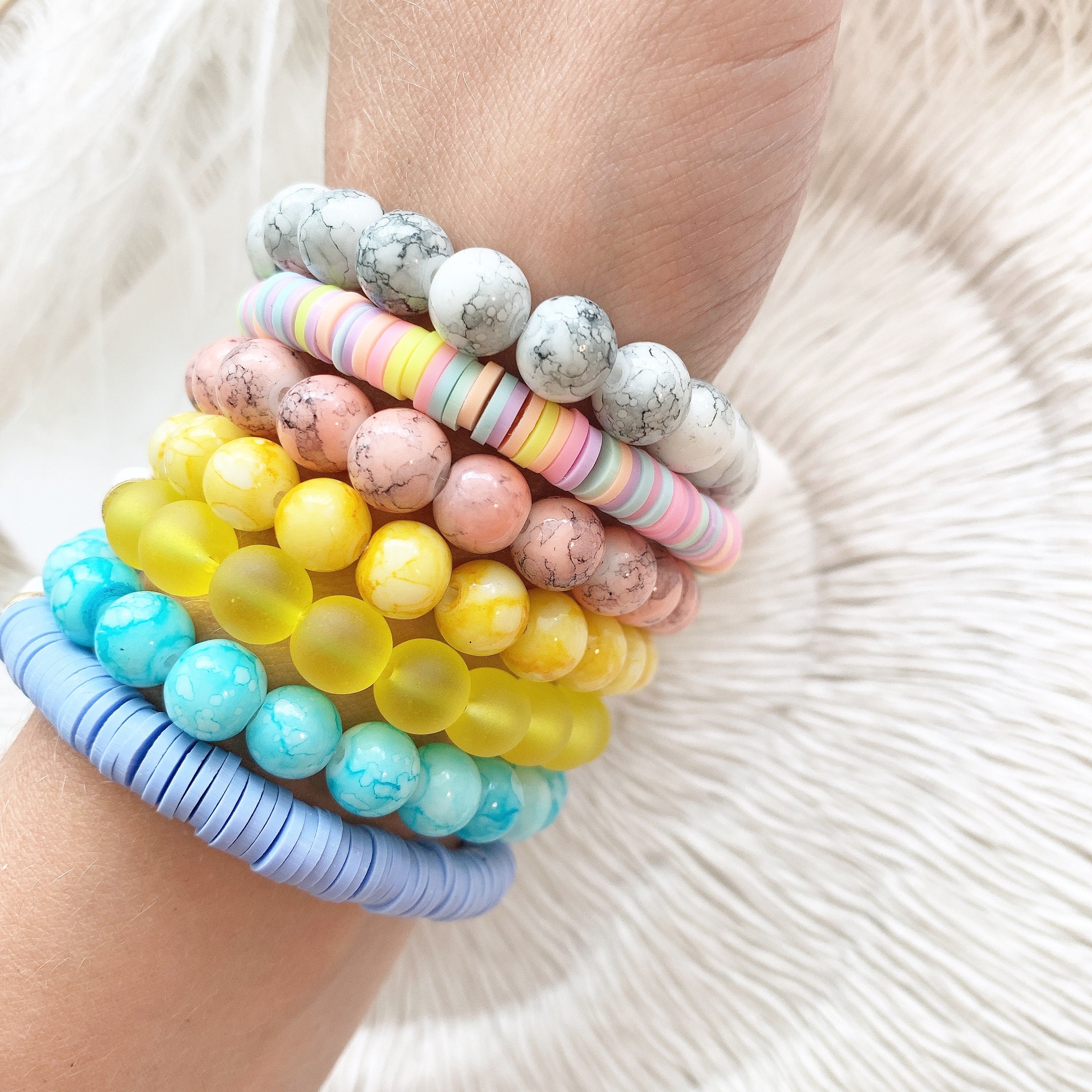 Tiedye Bracelet Collection Layering Bracelet Glass Beads Etsy