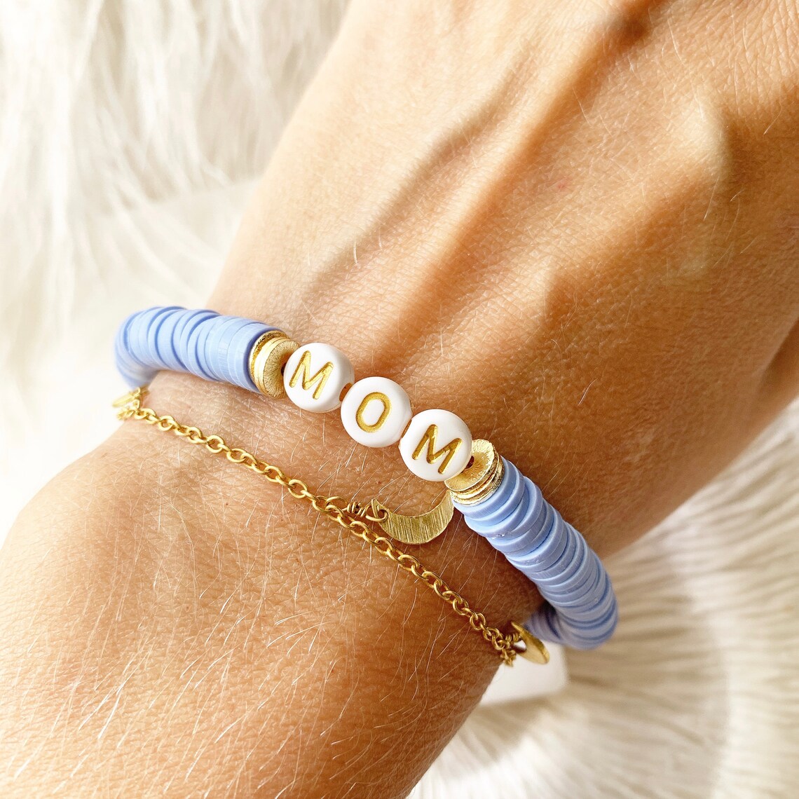 Mom Momma Wifey Heishi bead bracelet disk bead bracelet Etsy