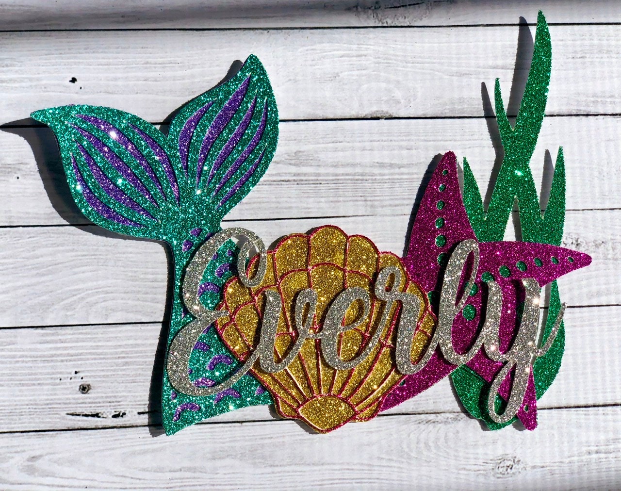 Mermaid Tail Sea Life Cake Topper Etsy