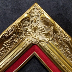 4 gold with Red Ornate Deluxe Antique Frame photo art gallery B9GR frames4artcom image 4