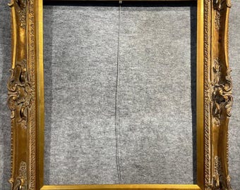 4.5" Exquisite Vintage Antique art hand carved gold  frame 1410G2