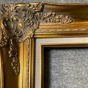 4&quot; gold linen French Louis XVI Style Vintage frame art gallery B9GL frames4artcom