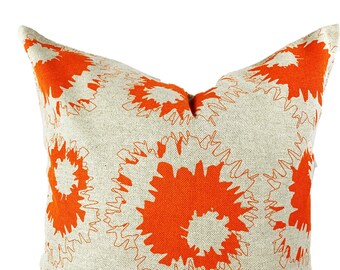 Studio Bon Textiles: Pillow Cover Pattern Sally in Color Pumpkin 55/45 linen/cotton