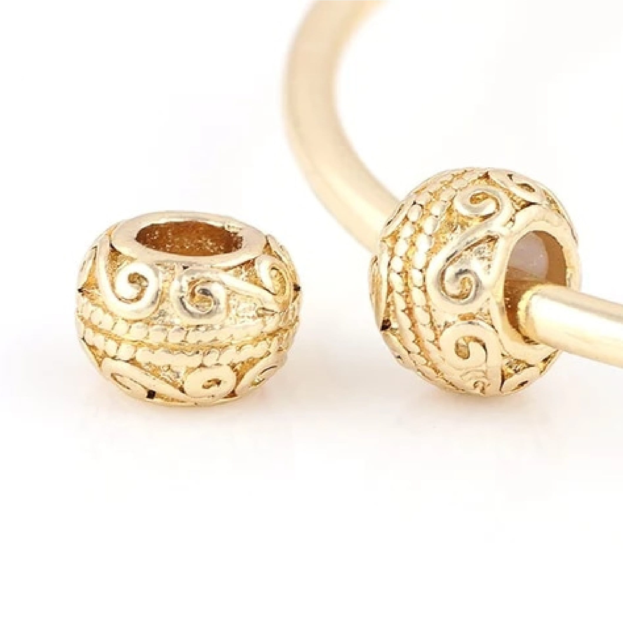 Gold Filigree Spacer Charm Beads Etsy