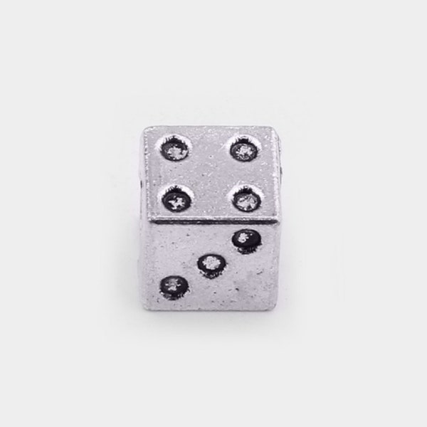 Silver Colored Dice Charm