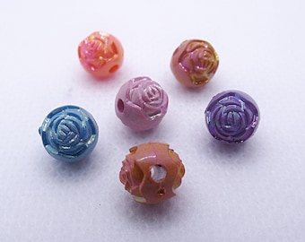 Multi-Colored Rose Beads