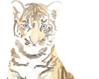 Aquarell Tiger Cub Digital Download