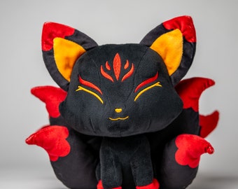 Kawaii Kitsunes Baal Plushie | Cute Kitsune Plushie | Dark Fox Plush Toy