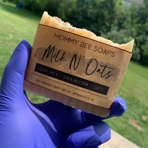 Goats Milk Soap with Oatmeal | Honey | Great for Sensitive Skin | Smooth | Creamy | Exfoliating | Natural| Hot Process Soap | Shea Butter|