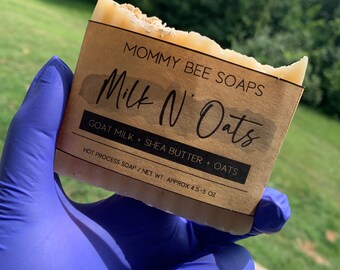 Goats Milk Soap with Oatmeal | Honey | Great for Sensitive Skin | Smooth | Creamy | Exfoliating | Natural| Hot Process Soap | Shea Butter|