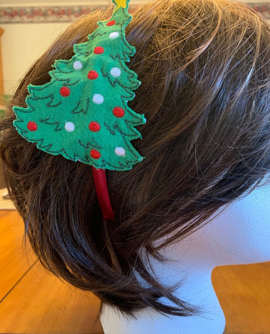 Christmas tree headband slider tree Christmas hair Etsy