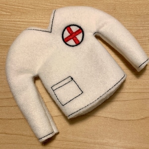 elf clothes, elf sweatshirt, doll clothes, doll sweatshirt, elf doll costume, elf doll shirt, child Christmas gift, handmade elf shirt