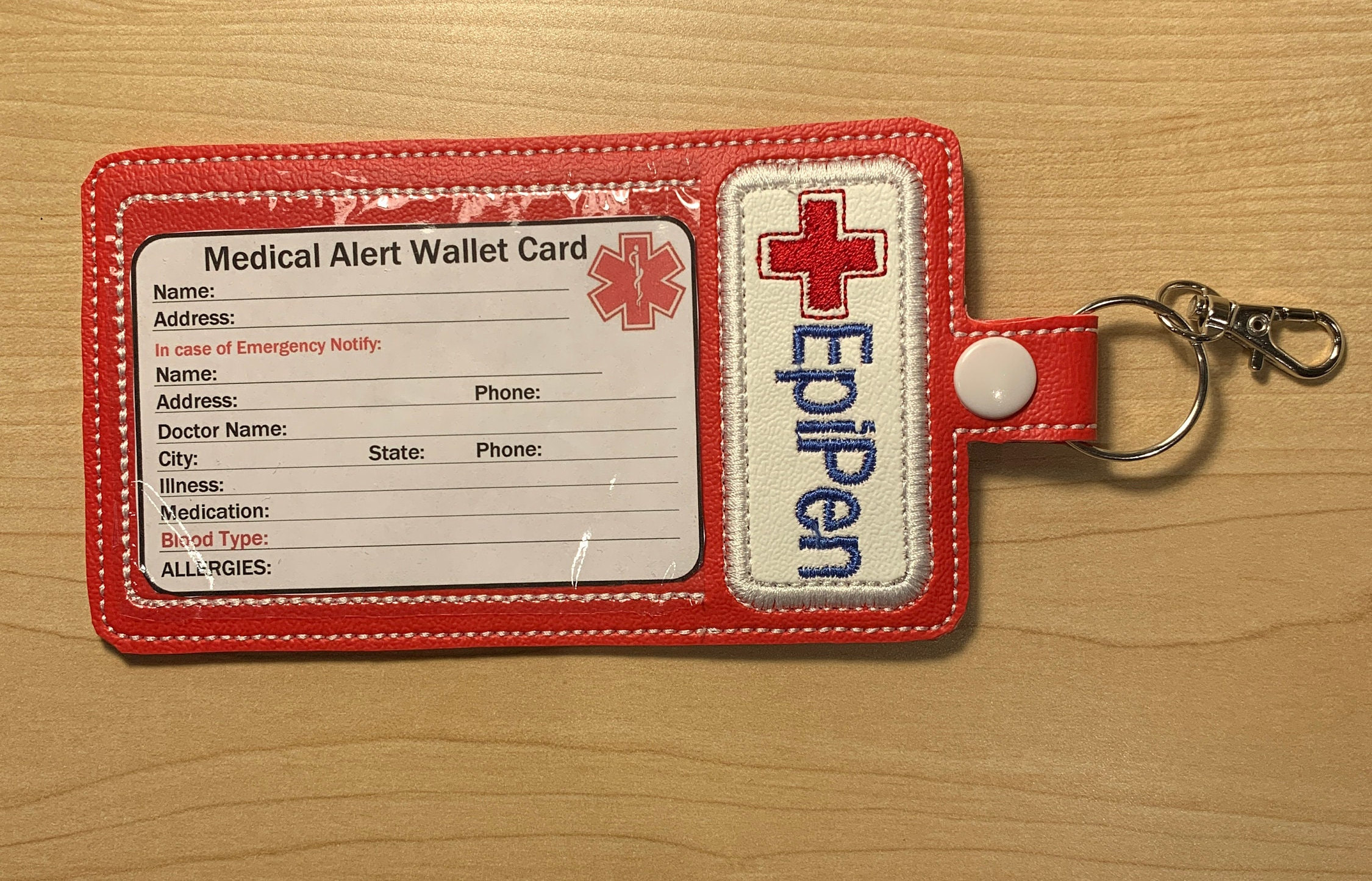 Medical ID Card Holder Epipen Epipen Wallet Card Holder Etsy