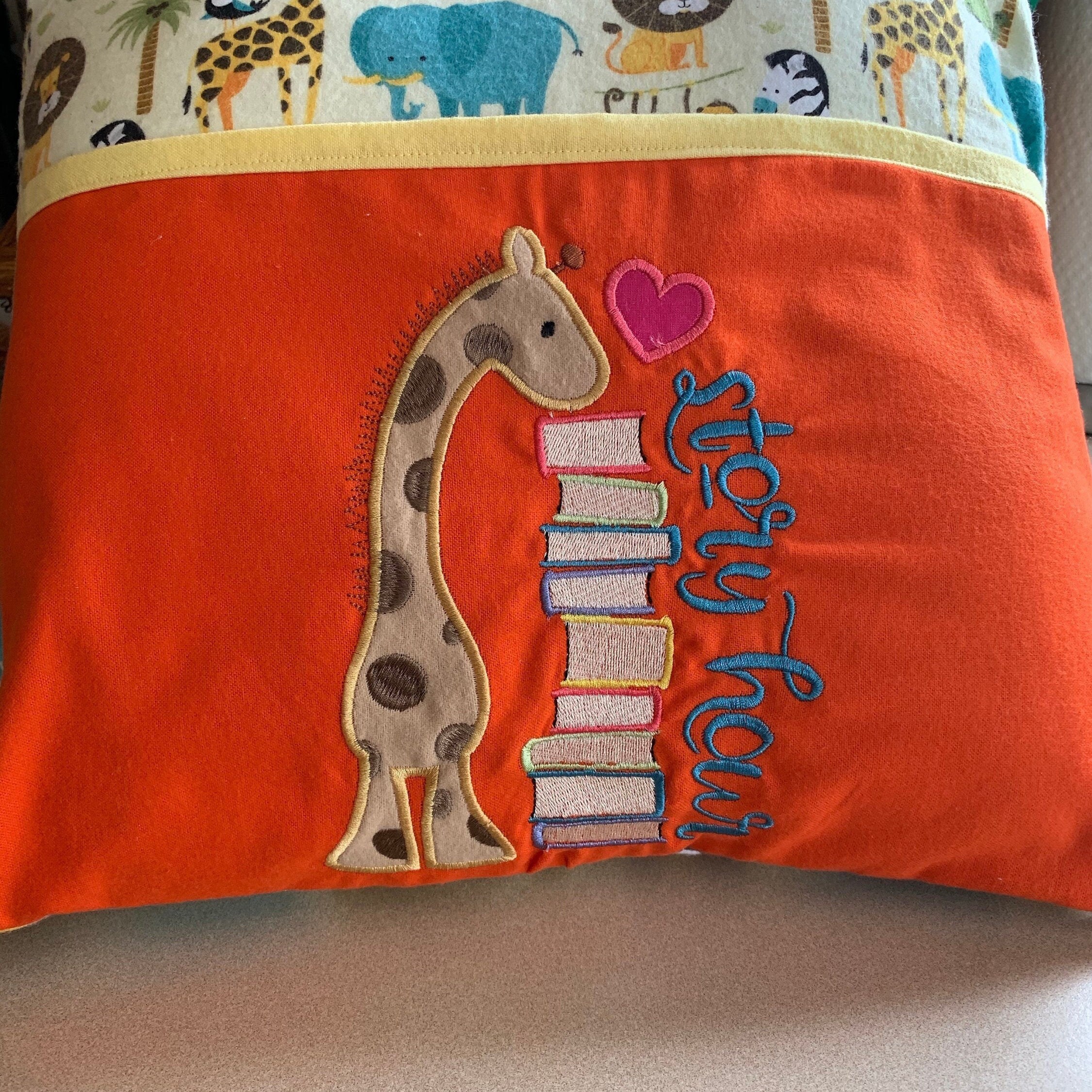 Giraffe Reading Pillow Etsy
