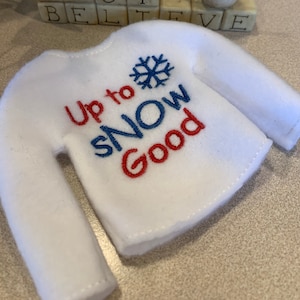 elf sweatshirt, elf clothes, doll sweatshirt, doll clothes, elf doll costume, elf doll shirt, child Christmas gift, handmade elf shirt