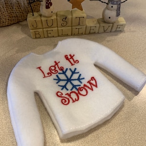 elf clothes, elf sweatshirt, doll clothes, doll sweatshirt, elf doll costume, elf doll shirt, child Christmas gift, handmade elf shirt