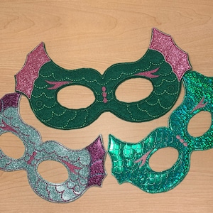 costume mask, mermaid mask, child mask, vinyl and felt mask, fantasy mask, mermaid face mask, bday party mask, mermaid party, play masks