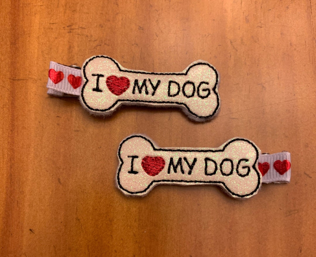 Custom Barrettes, Dog Lover Barrettes, Dog Bone Barrettes, Dog Lover