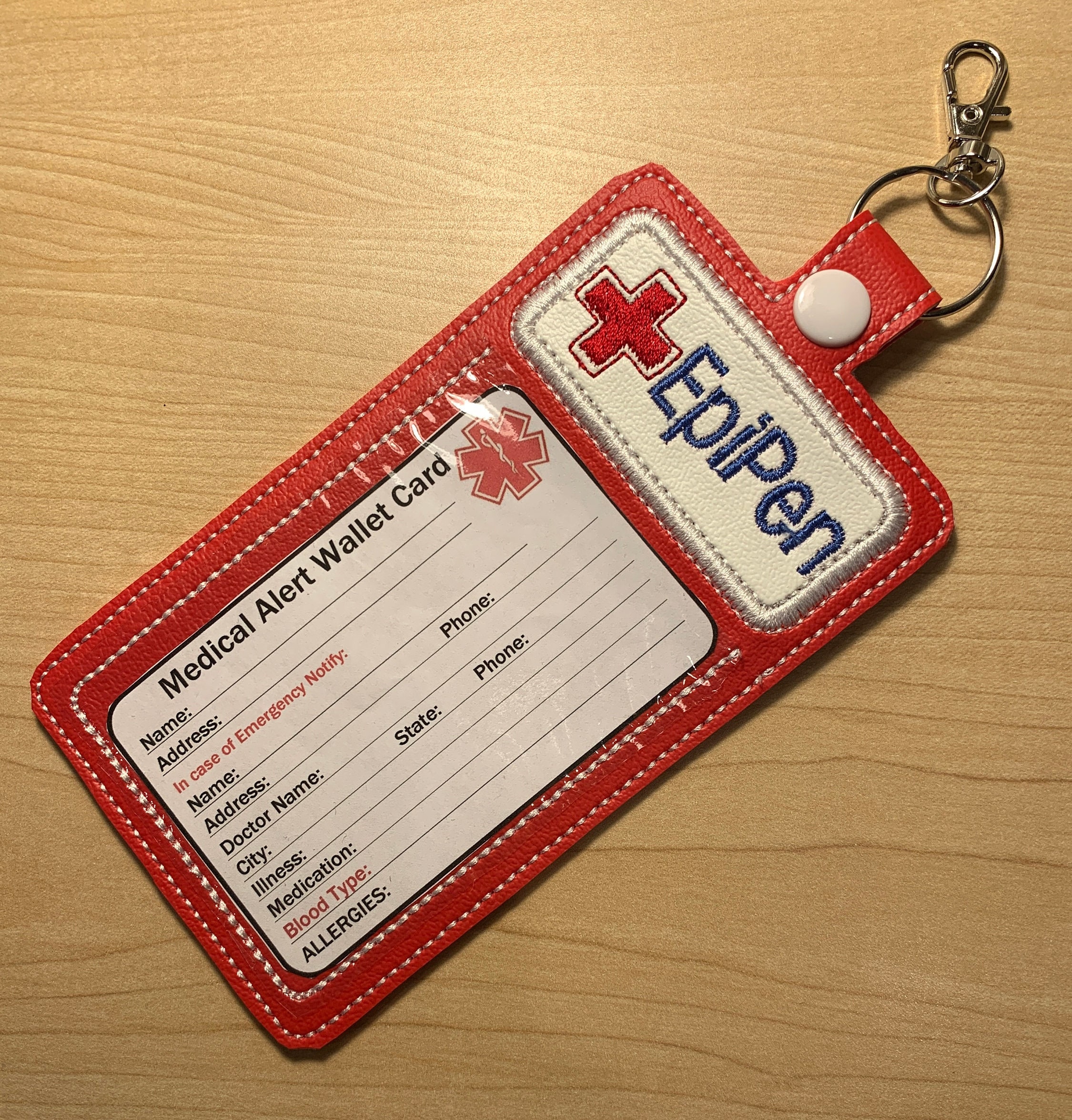 Medical ID Card Holder Epipen Epipen Wallet Card Holder Etsy