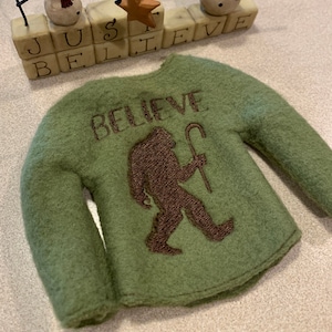 elf shirt, elf clothes, doll clothes, doll sweatshirt, elf doll costume, handmade elf shirt, elf sweatshirt, child Christmas gift