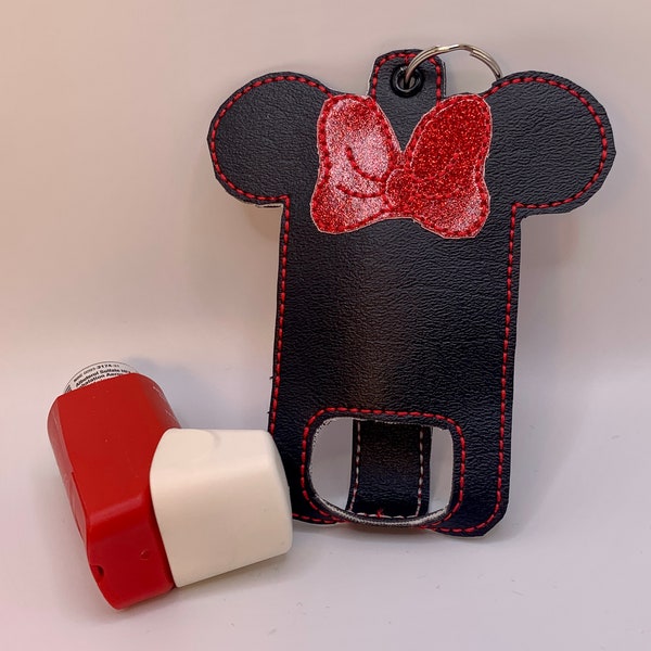 inhaler holder keychain, asthma inhaler holder, inhaler keychain, mouse inhaler holder, vinyl inhaler holder, child inhaler holder