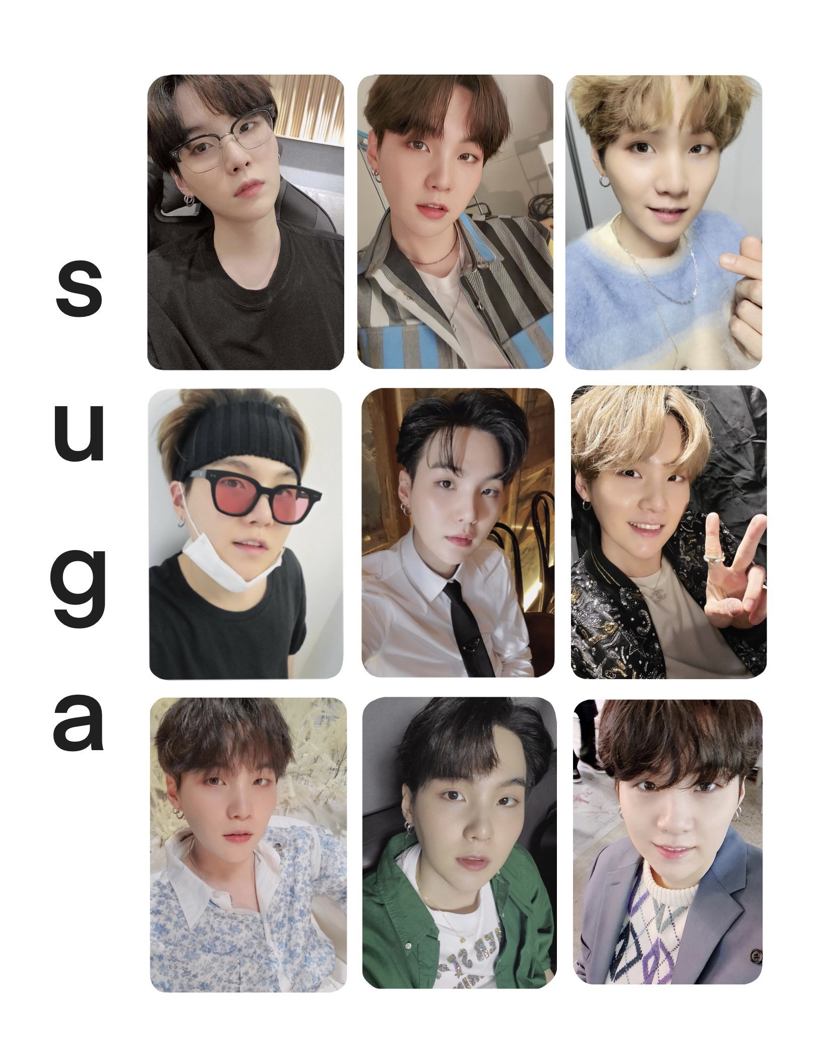 BTS suga photo cards munimoro.gob.pe