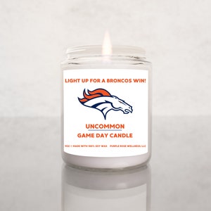 Light Up For A Broncos Win Candle | Unique Gift Idea |Denver Broncos Gift Candle | Game Day Decor | Sport Themed Candle | NFL Broncos