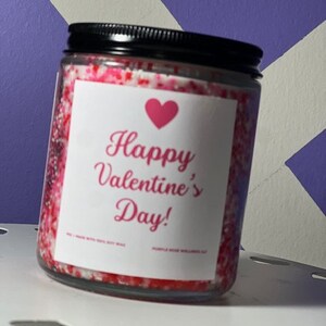 Valentine&#39;s Day Soy Candle, Valentine&#39;s Day Gift, Happy Valentine&#39;s Day Soy Wax Candle, Gift for Him, Gift for Her