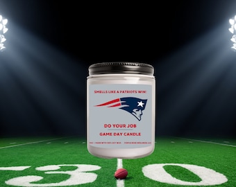 Smells Like A Patriots Win Candle | Unique Gift Idea |New England Patriots Gift Candle | Game Day Decor | Sport Themed Candle | NFL Patriots