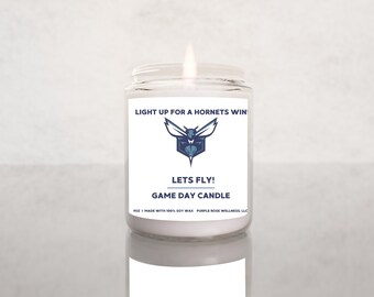 Light Up For A Charlotte Hornets Win Candle, Unique Gift Idea, Hornets Gift Candle, NBA Hornets, Game Day Decor, Sport Candle for Him