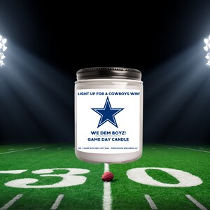 Light Up For A Cowboys Win Candle | Unique Gift Idea  Dallas Cowboys Gift Candle | Game Day Decor | Sport Themed Candle | NFL Cowboys