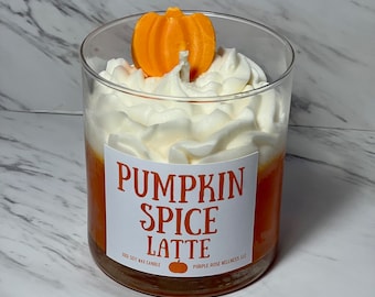 Pumpkin Spice Latte Fall Candle Pumpkin Candle Dessert Candle Unique Fall Candle