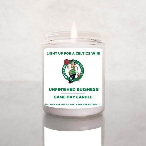 Light Up For A Boston Celtics Win Candle, Unique Gift Idea, Boston Celtics Gift Candle, NBA Celtics, Game Day Decor, Sport Candle for Him