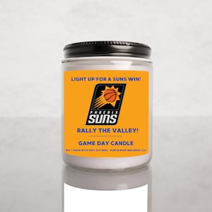 Light Up For A Phoenix Suns Win Candle, Unique Gift Idea, Suns Gift Candle, NBA Suns, Game Day Decor, Sport Candle for Him