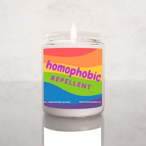 Homophobic Repellent Soy Wax Candle Pride Month Gay Pride Candle
