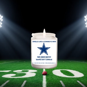 Smells Like A Cowboys Win Candle | Unique Gift Idea | Dallas Cowboys Gift Candle | Game Day Decor | Sport Themed Candle | NFL Cowboys
