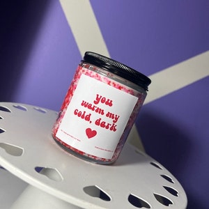 Valentine&#39;s Day Soy Candle, Valentine&#39;s Day Gift for Boyfriend, Valentine&#39;s Day Gift For Girlfriend, You Warm My Cold Dark Heart Retro Gift