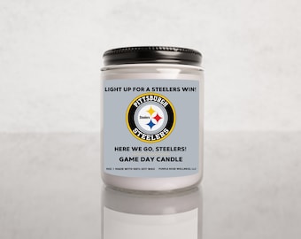 Light Up For A Steelers Win Candle | Unique Gift Idea  Pittsburgh Steelers Gift Candle | Game Day Decor | Sport Themed Candle | NFL Steelers