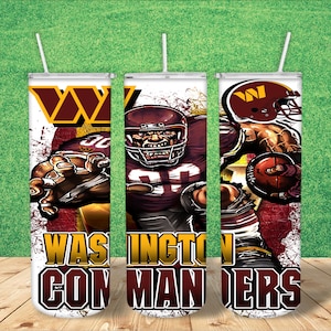 NFL Washington Commanders 20oz Skinny Tumbler I Sublimation Design I American Football I NFL I Sports Gift I Football Season Gift I NFL Fans