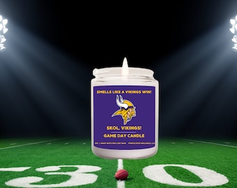 Smells Like A Vikings Win Candle | Unique Gift Idea | Minnesota Vikings Gift Candle | Game Day Decor | Sport Themed Candle | NFL Vikings