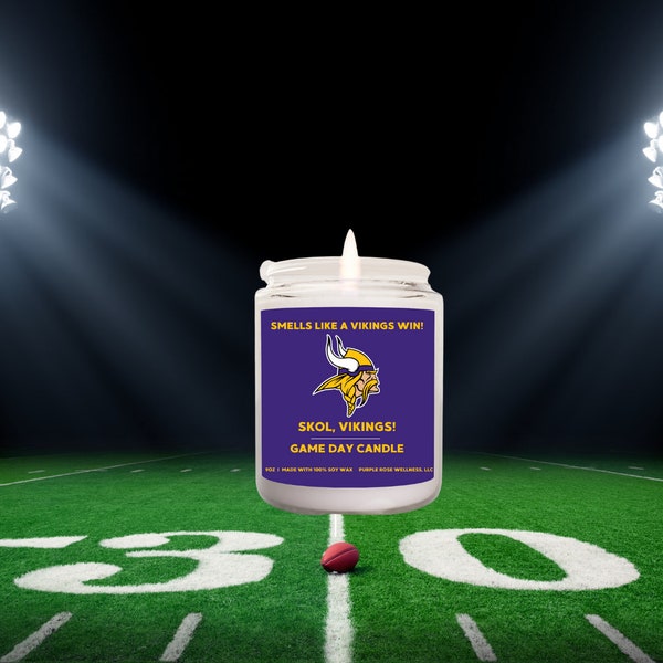 Smells Like A Vikings Win Candle | Unique Gift Idea | Minnesota Vikings Gift Candle | Game Day Decor | Sport Themed Candle | NFL Vikings