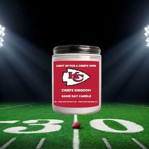Light Up For A Chiefs Win Candle | Unique Gift Idea  Kansas City Chiefs Gift Candle | Game Day Decor | Sport Themed Candle | NFL Chiefs