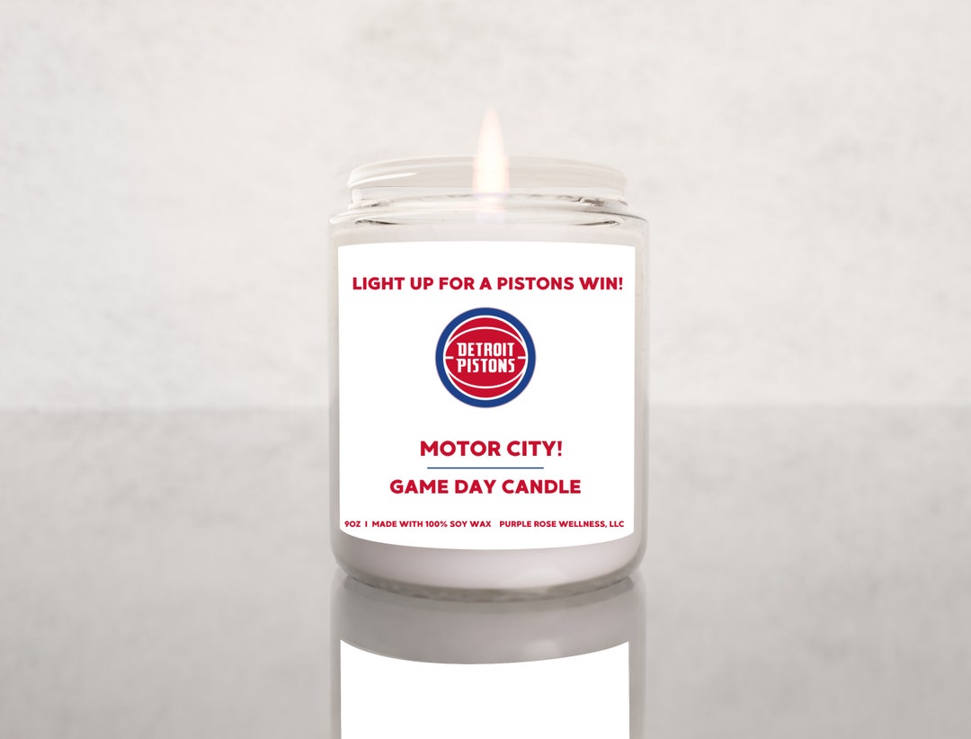 Light up for A Detroit Pistons Win Candle, Unique Gift Idea, Pistons