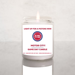 Light Up For A Detroit Pistons Win Candle, Unique Gift Idea, Pistons Gift Candle, NBA Pistons, Game Day Decor, Sport Candle for Him