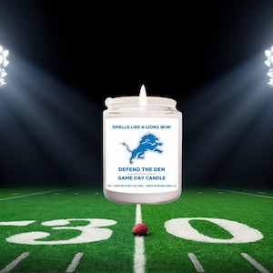 Smells Like A Lions Win Candle | Unique Gift Idea | Detroit Lions Gift Candle | Game Day Decor | Sport Themed Candle | NFL Lions