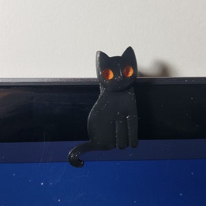Black Cat Webcam Cover - Camera Cover - Privacy Slide