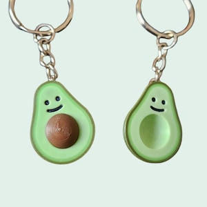 Avocado Couples Keychains(with magnets), Friendship Keychain Set